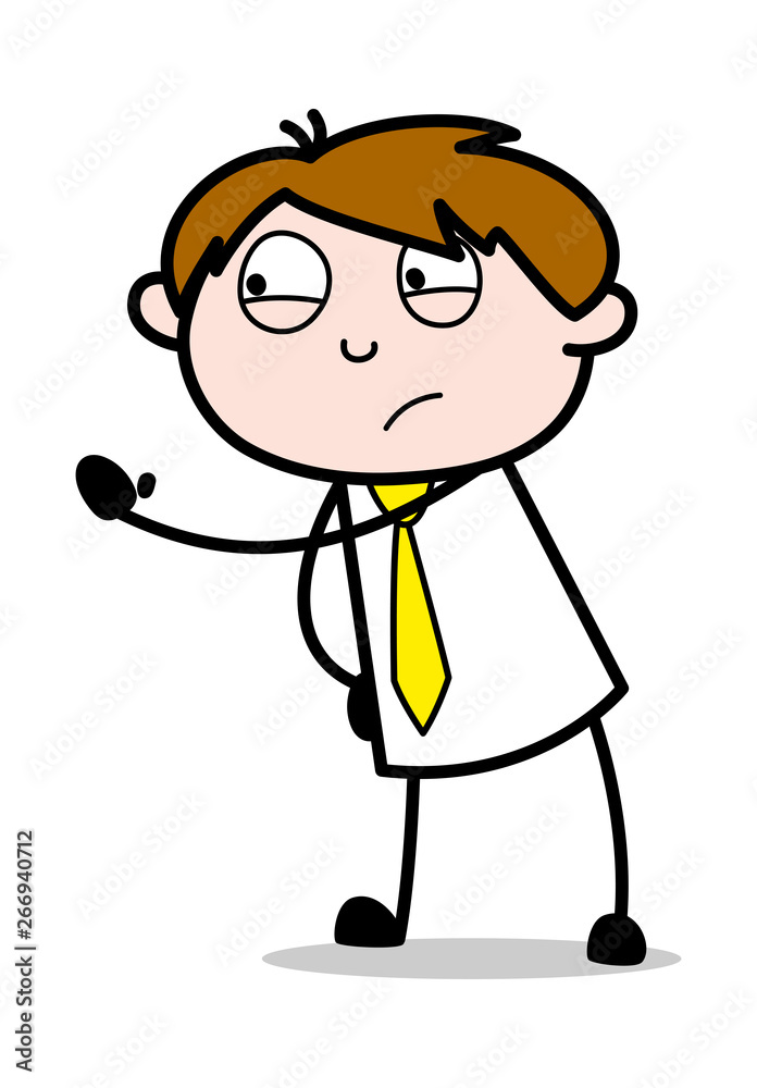 Giving Warning - Office Salesman Employee Cartoon Vector Illustration Giving Warning - Office Salesman Employee Cartoon Vector Illustration
