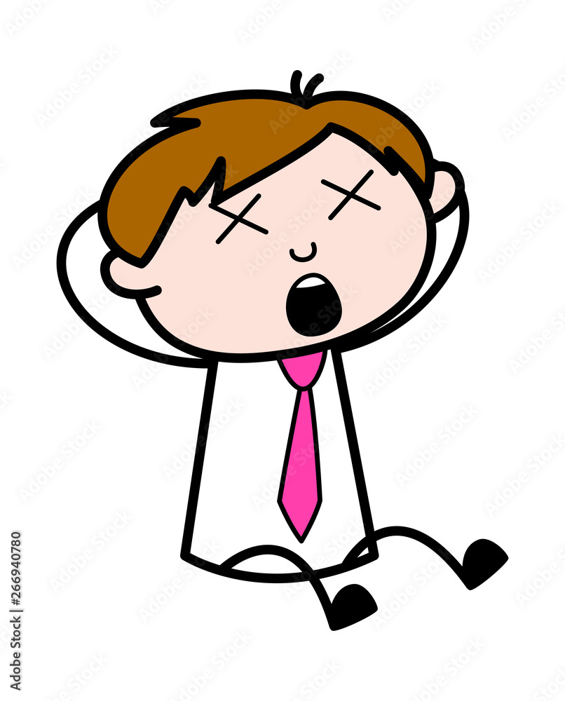 Groaning with Pain - Office Salesman Employee Cartoon Vector Illustration Groaning with Pain - Office Salesman Employee Cartoon Vector Illustration