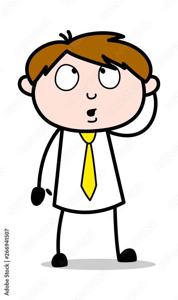 Thought - Office Salesman Employee Cartoon Vector Illustration Thought - Office Salesman Employee Cartoon Vector Illustration