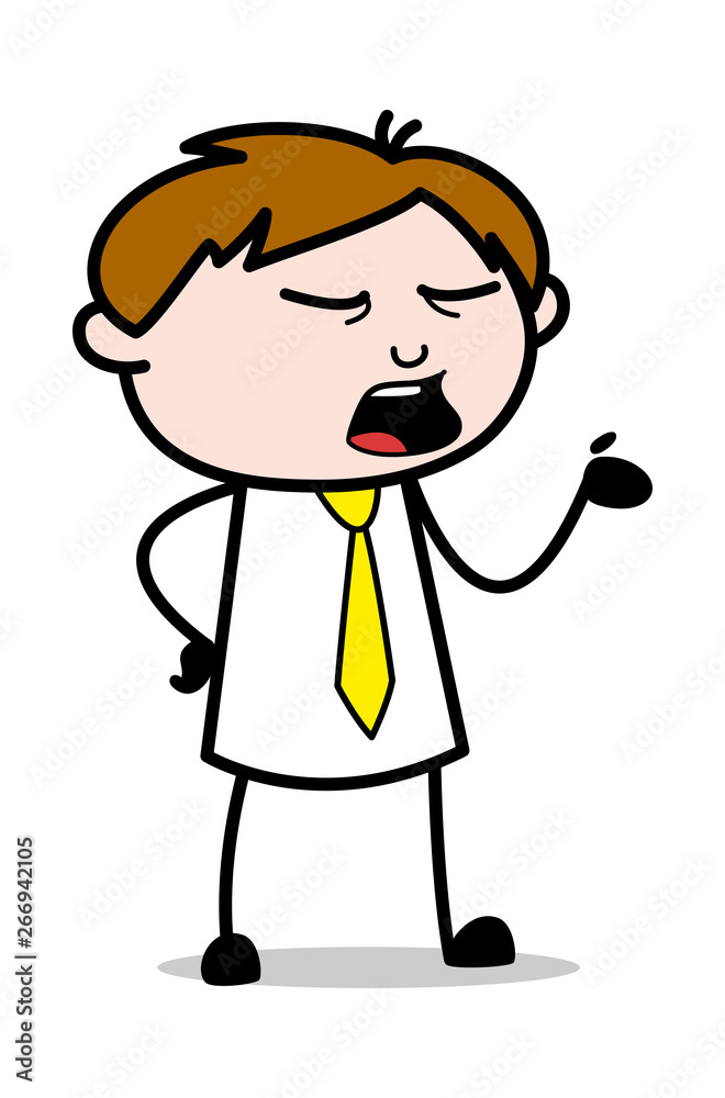 Hand Gesturing While Communicating - Office Salesman Employee Cartoon Vector Illustration Hand Gesturing While Communicating - Office Salesman Employee Cartoon Vector Illustration