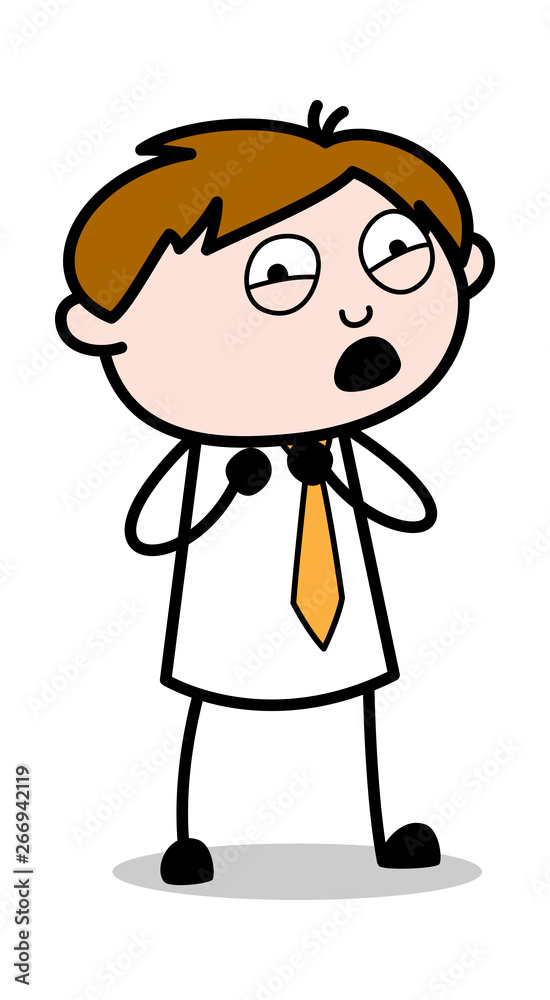 Afraid - Office Salesman Employee Cartoon Vector Illustration Afraid - Office Salesman Employee Cartoon Vector Illustration