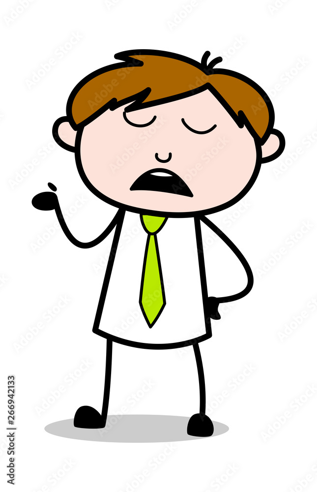 Talking Gesture with hand - Office Salesman Employee Cartoon Vector Illustration Talking Gesture with hand - Office Salesman Employee Cartoon Vector Illustration