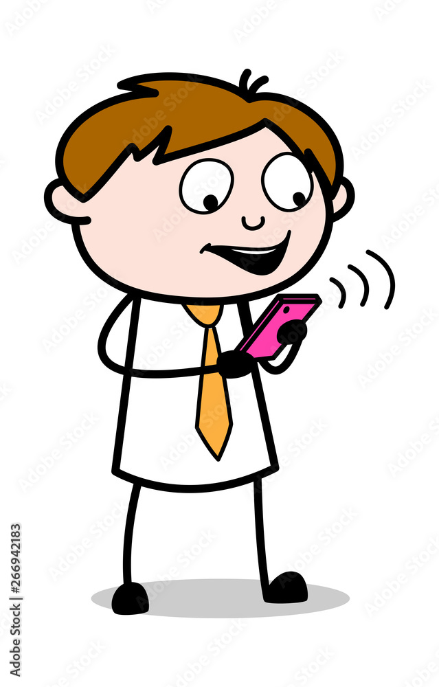 Video Chat - Office Salesman Employee Cartoon Vector Illustration Video Chat - Office Salesman Employee Cartoon Vector Illustration