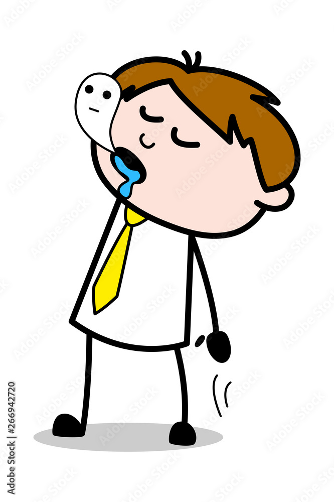 Soul Leaving Body - Office Salesman Employee Cartoon Vector Illustration Soul Leaving Body - Office Salesman Employee Cartoon Vector Illustration