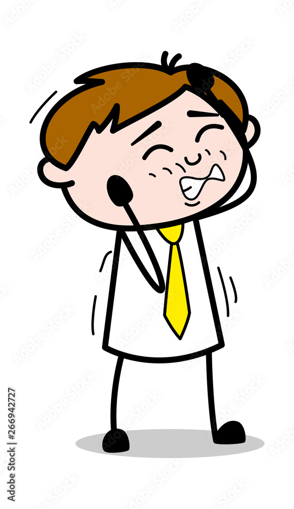 Itching - Office Salesman Employee Cartoon Vector Illustration﻿