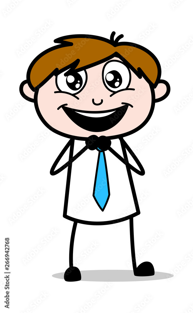 Excited - Office Salesman Employee Cartoon Vector Illustration﻿