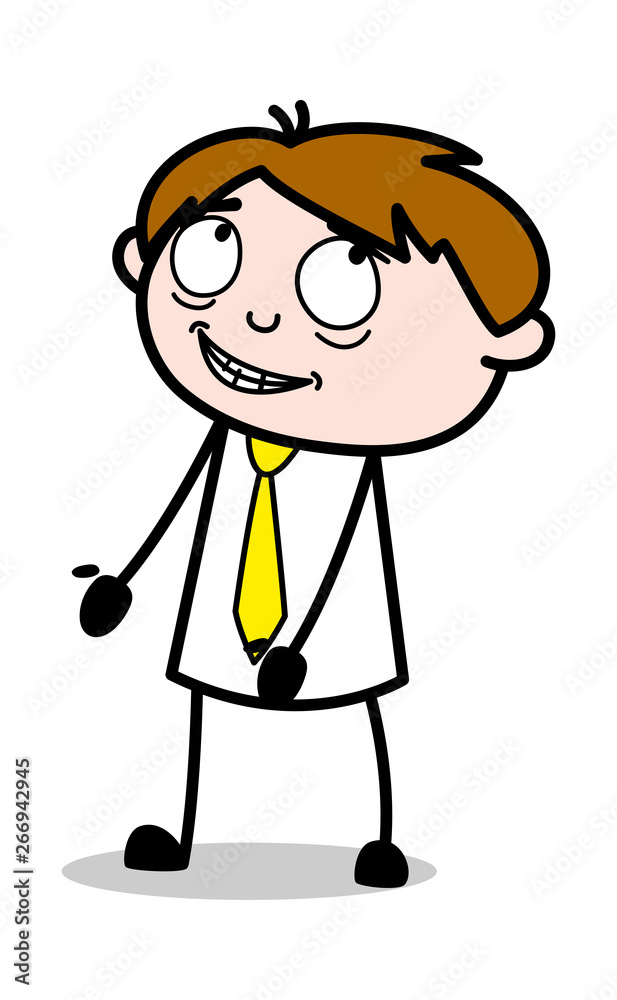 Fake Requesting - Office Salesman Employee Cartoon Vector Illustration﻿