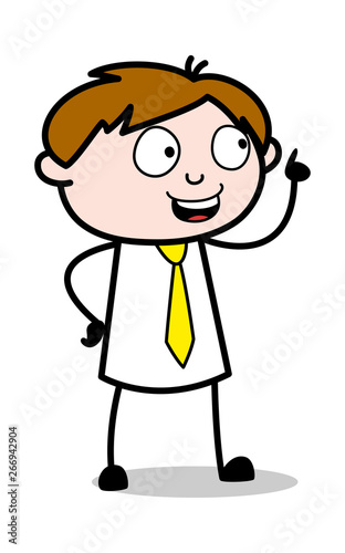 Giving an Idea - Office Salesman Employee Cartoon Vector Illustration﻿