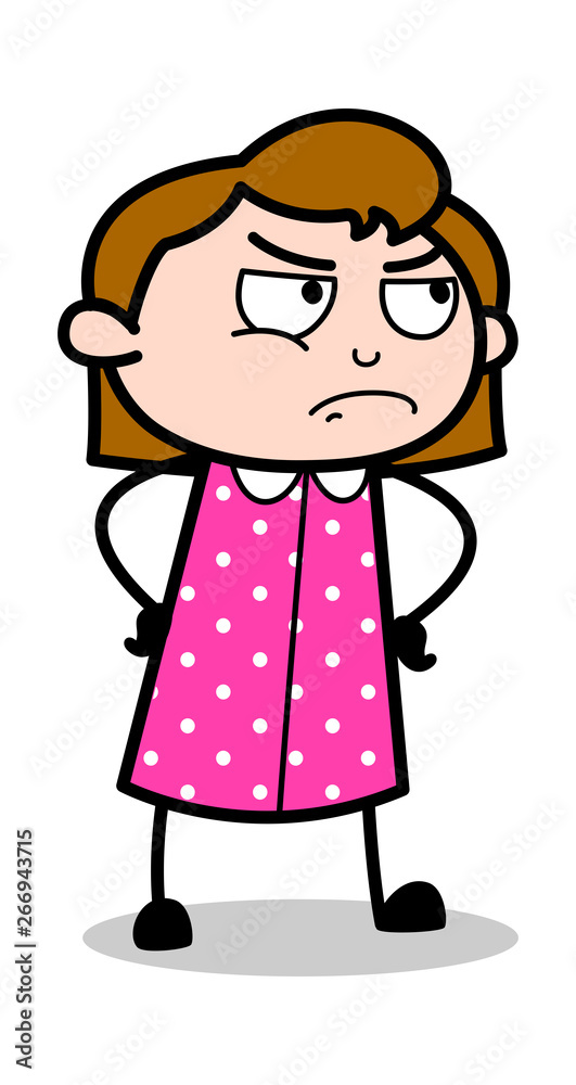 Disappointed - Retro Office Girl Employee Cartoon Vector Illustration Disappointed - Retro Office Girl Employee Cartoon Vector Illustration