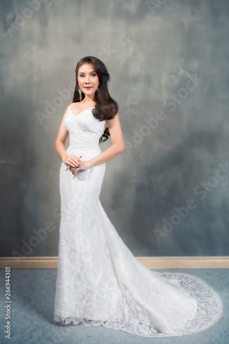 Beautiful woman in wedding dress , Bride Thai style fashion