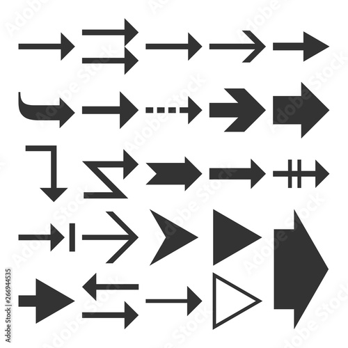 Set Of Arrow Icons Navigation Icons Flat Vector Design