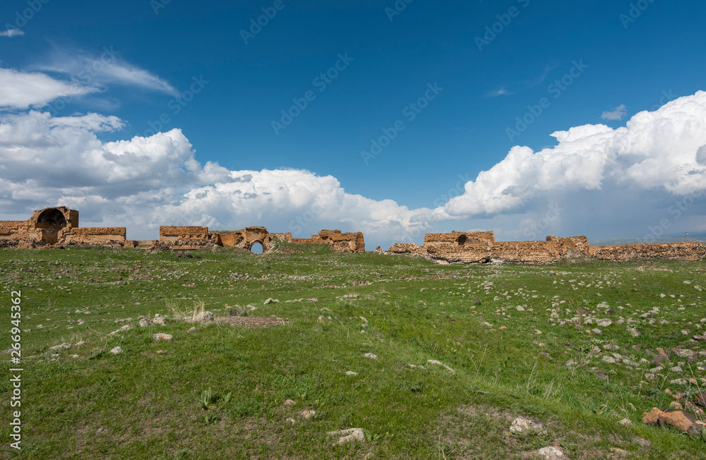 Obraz premium Ani ruins, Kars turkey. Old church, ruined city.