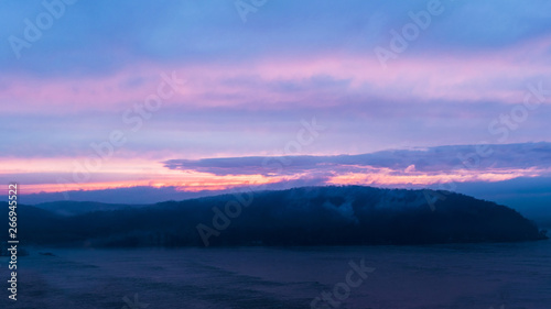 Colorful sky during sunset ,looking across the Susquehanna River toward Wrightsville, Lancaster County, PA