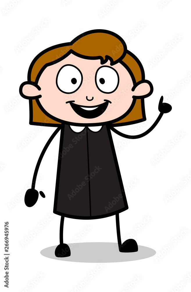 Reminding During Talk - Retro Office Girl Employee Cartoon Vector Illustration Reminding During Talk - Retro Office Girl Employee Cartoon Vector Illustration