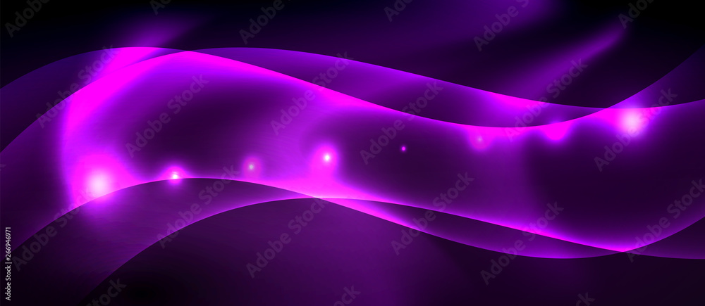 Glossy glowing neon light wave background Glossy glowing neon light wave background
