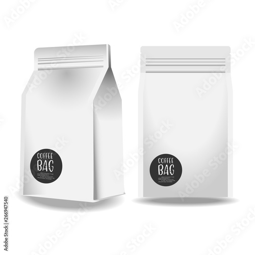 Coffee bag mockup. isolated on white