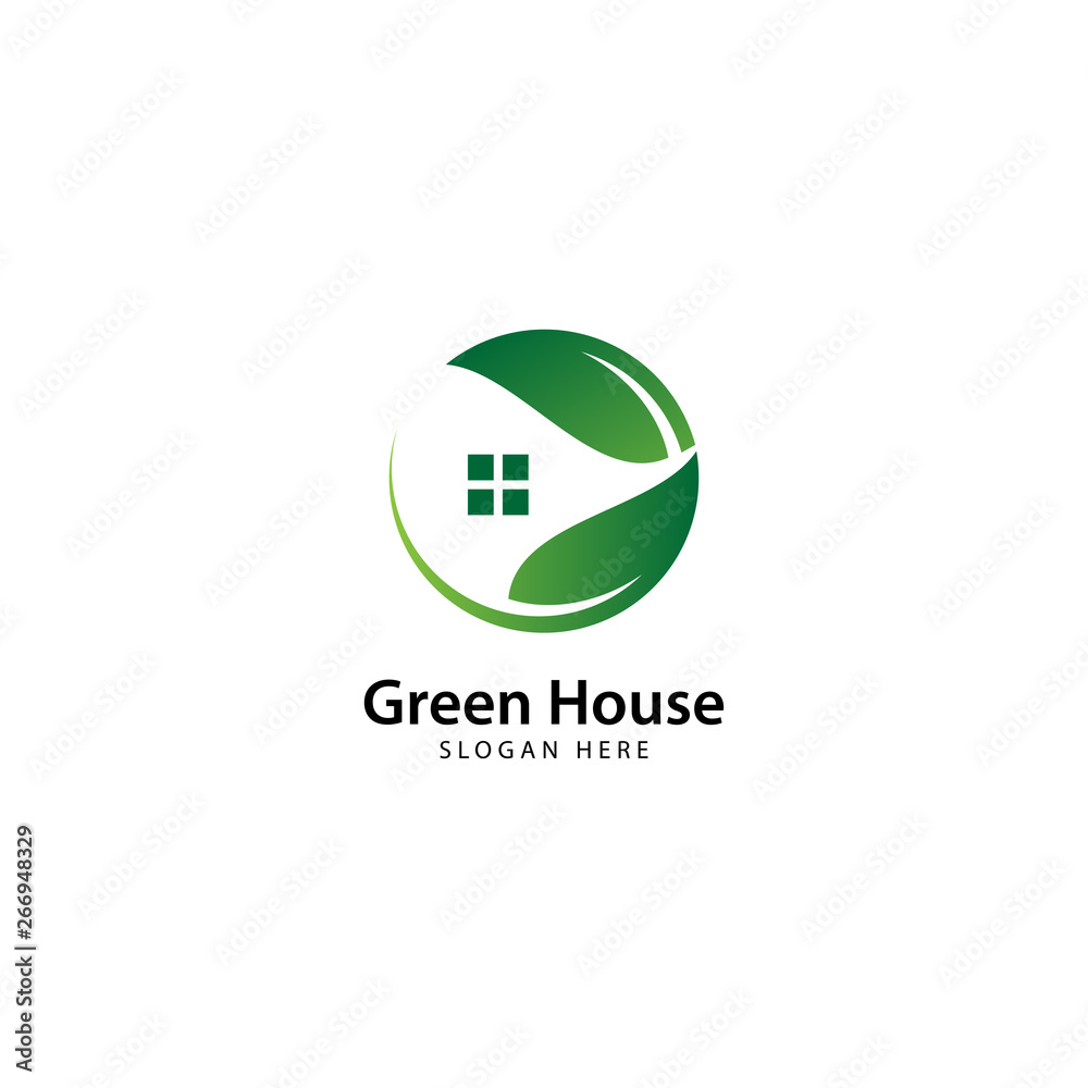 Green House logo template, vector illustration - Vector Green House logo template, vector illustration - Vector