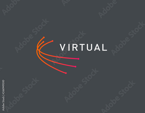 Simple logo icon abstract lines virtual reality