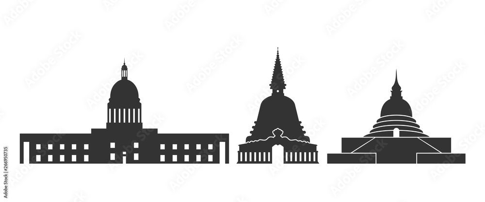 Sri Lanka logo. Isolated Sri Lanka architecture on white background