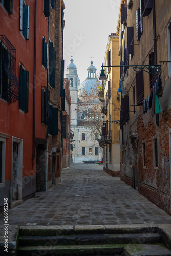 narrow street in the beautiful city of Venice in Italy