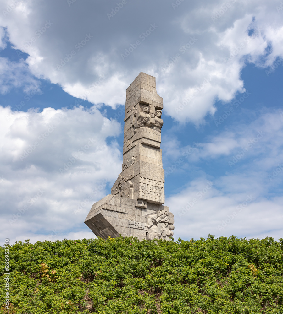 Monument for the memory of Westerplatte (District in Gdansk -Poland), where