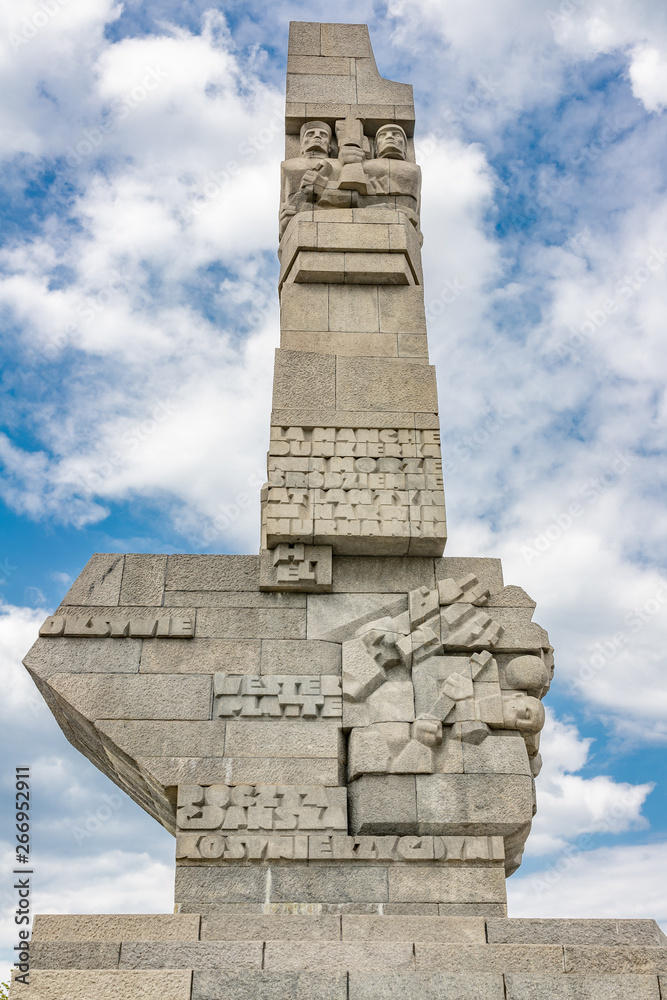 Monument for the memory of Westerplatte (District in Gdansk -Poland), where 