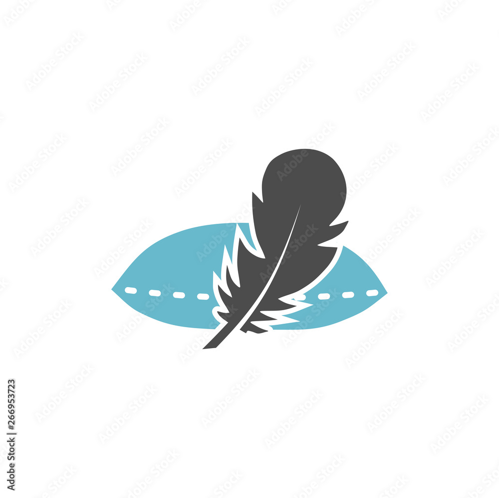 Fototapeta premium Feather icon on background for graphic and web design. Simple vector sign. Internet concept symbol for website button or mobile app.