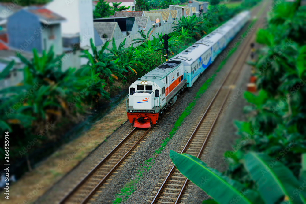 Naklejka premium train on the railway