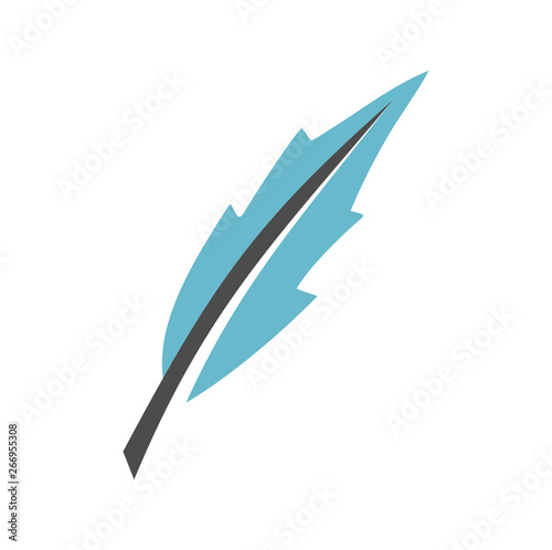 Feather icon on background for graphic and web design. Simple vector sign. Internet concept symbol for website button or mobile app.