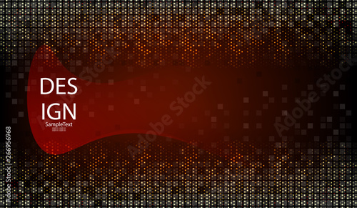Abstract textural design with oval frame frame and glittering mosaic