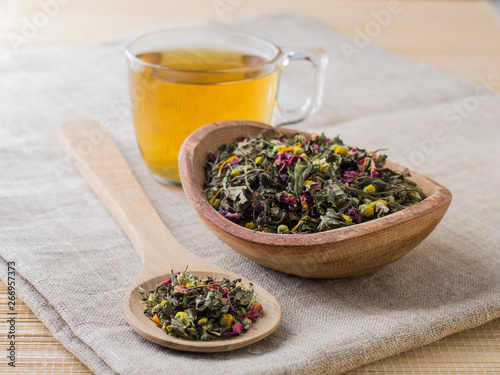 tea on the kitchen table. 