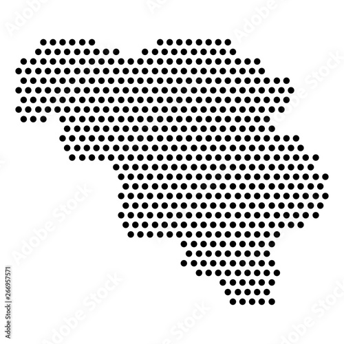 Isolated dotted political map of Belgium - Vector
