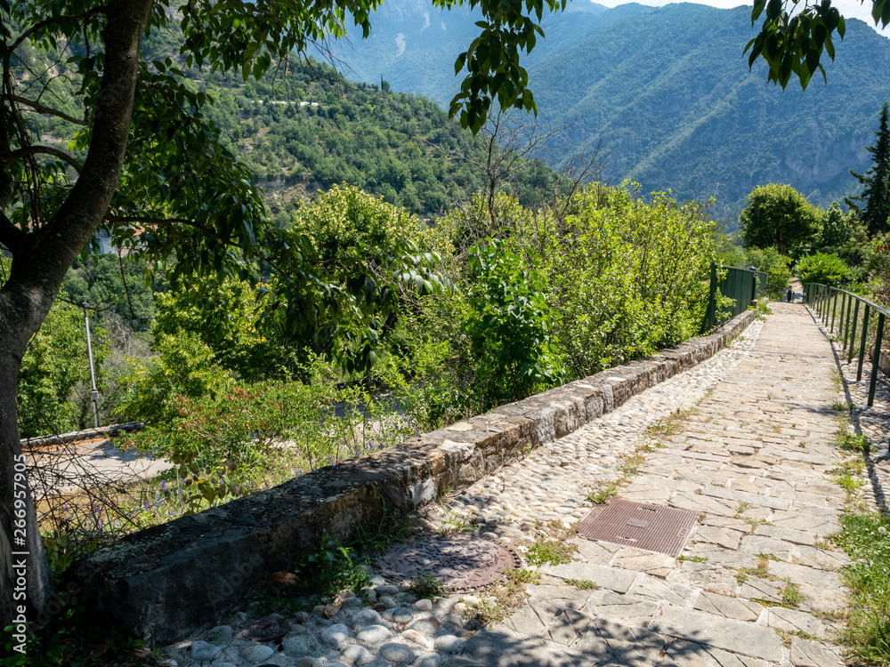 ancient paved way in back country French Riviera village ancient paved way in back country French Riviera village