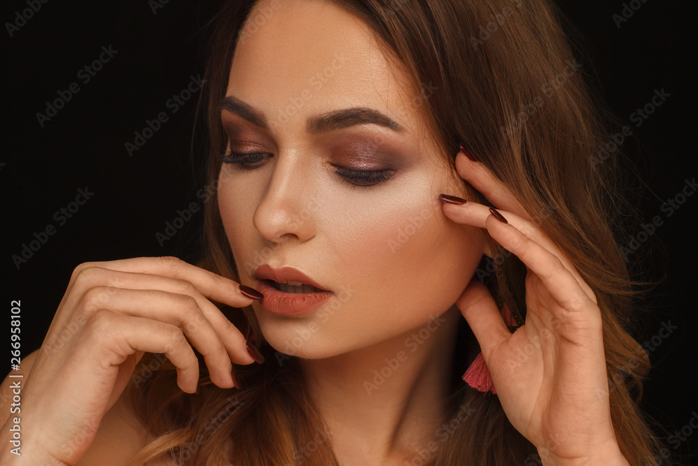 Portrait of a beautiful woman. Studio photo session Portrait of a beautiful woman. Studio photo session