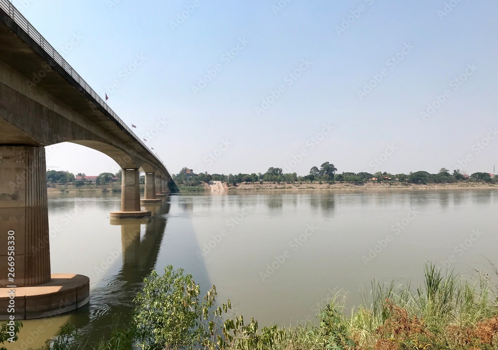 Bridge over the Mekong Thai-Laos friendship bridge Bridge over the Mekong Thai-Laos friendship bridge