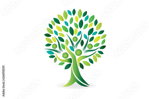 Logo tree people ecology symbol