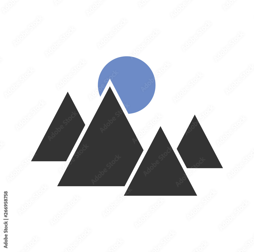 Mountain icon on background for graphic and web design. Simple vector sign. Internet concept symbol for website button or mobile app. Mountain icon on background for graphic and web design. Simple vector sign. Internet concept symbol for website button or mobile app.