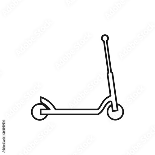 vector outline icon of child scooter