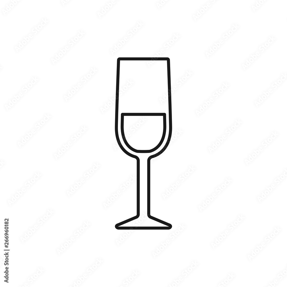 vector outline icon of wine glass vector outline icon of wine glass
