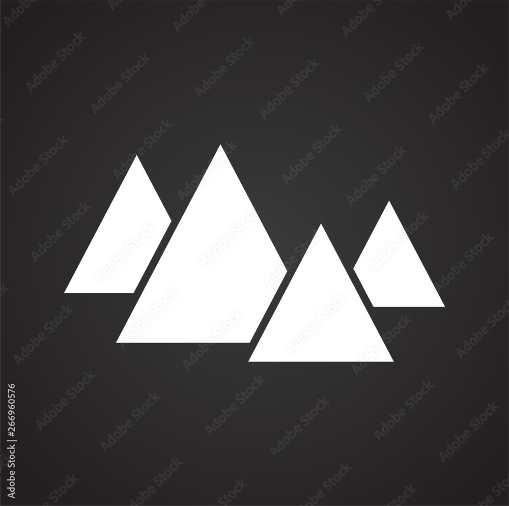 Mountain icon on background for graphic and web design. Simple vector sign. Internet concept symbol for website button or mobile app. Mountain icon on background for graphic and web design. Simple vector sign. Internet concept symbol for website button or mobile app.