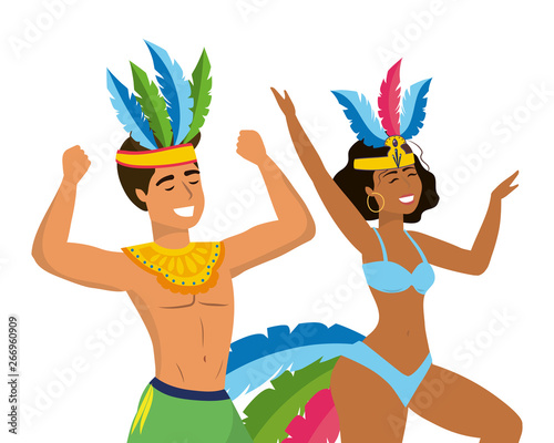 couple celebrating brazil carnival
