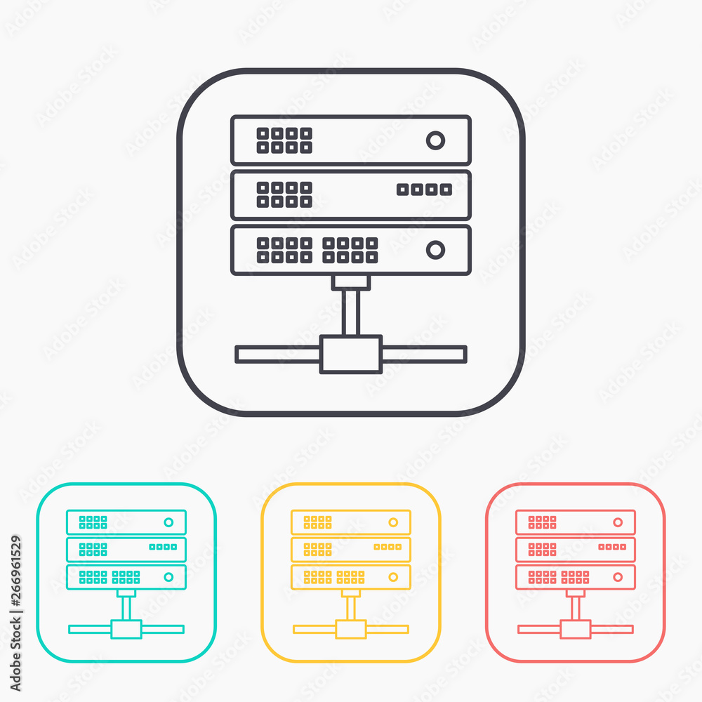 vector outline icon of computer server vector outline icon of computer server
