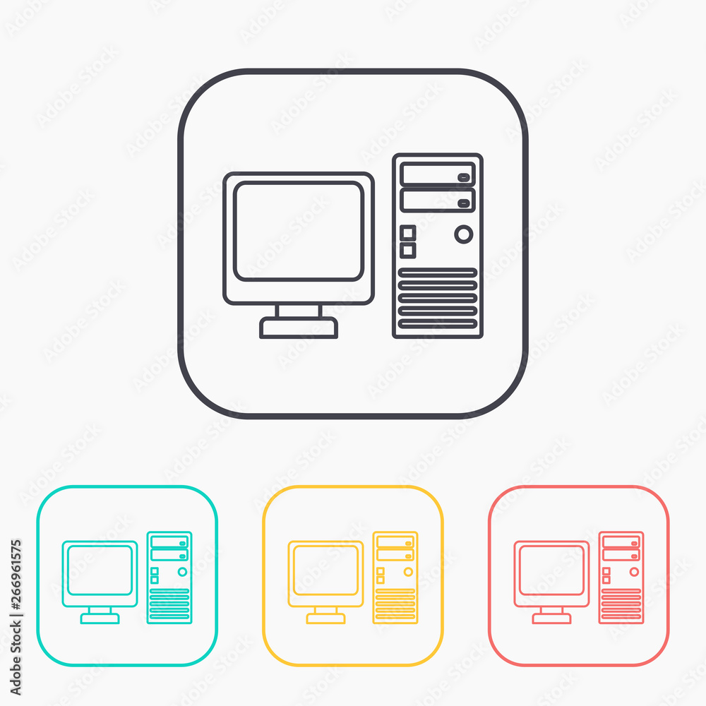 vector outline icon of computer vector outline icon of computer