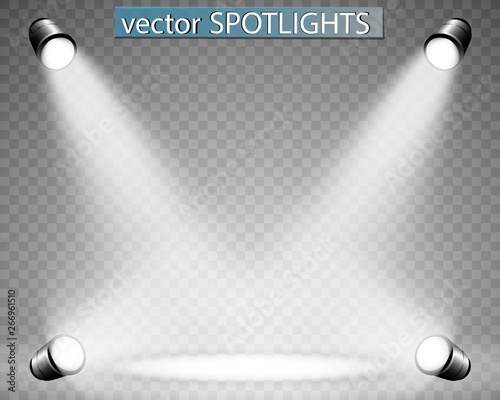 White scene on with spotlights. Vector illustration. © NAUM