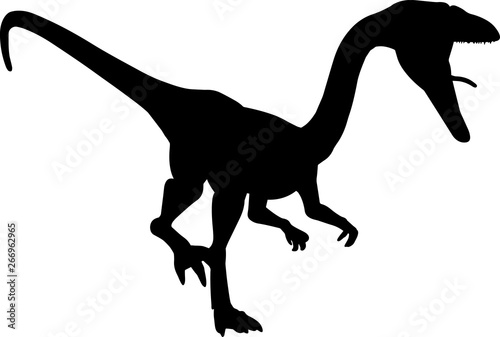 Coelophysis 3 isolated vector silhouette