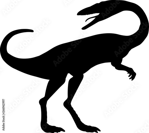Coelophysis 4 isolated vector silhouette