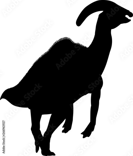 Parasaurolophus 7 isolated vector silhouette