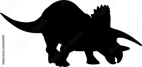 Triceratops 7 isolated vector silhouette