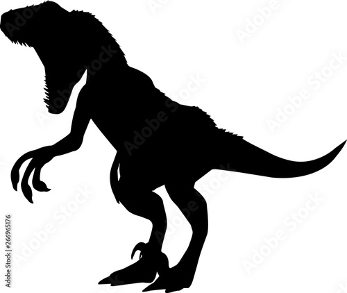 Velociraptor 1 isolated vector silhouette