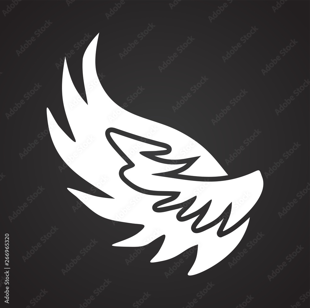 Wing icon on white background for graphic and web design. Simple vector sign. Internet concept symbol for website button or mobile app. Wing icon on white background for graphic and web design. Simple vector sign. Internet concept symbol for website button or mobile app.